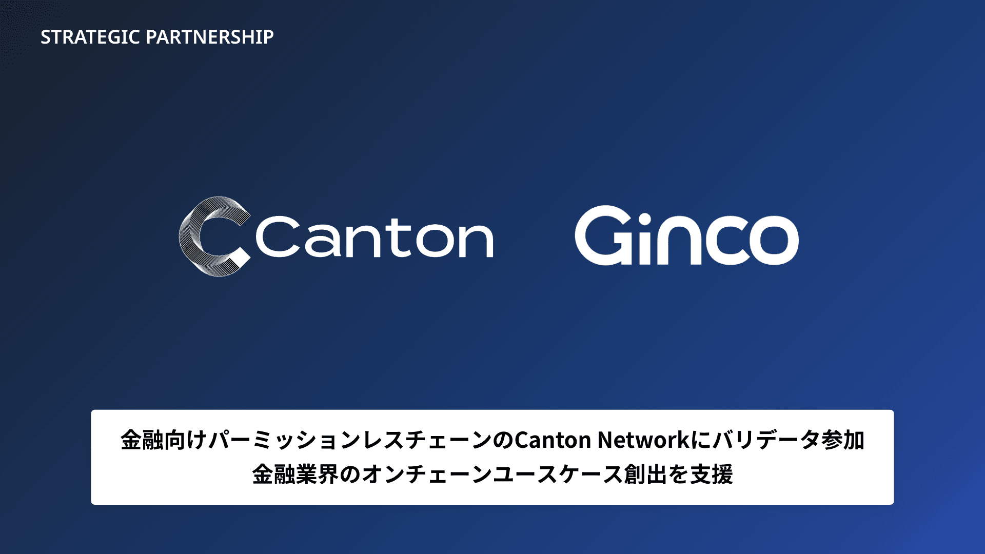 Cantonネットワークにバリデータとして参画。金融業界での活用を支援